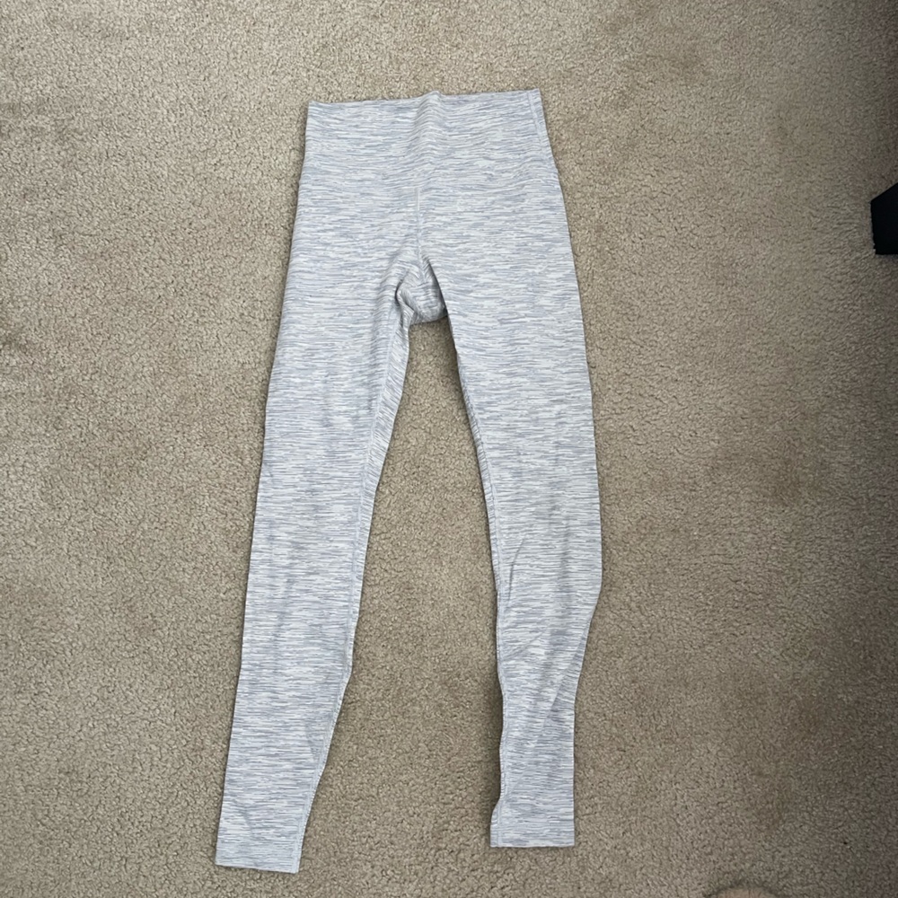 Lululemon Wunder Leggings Gray/White (6)